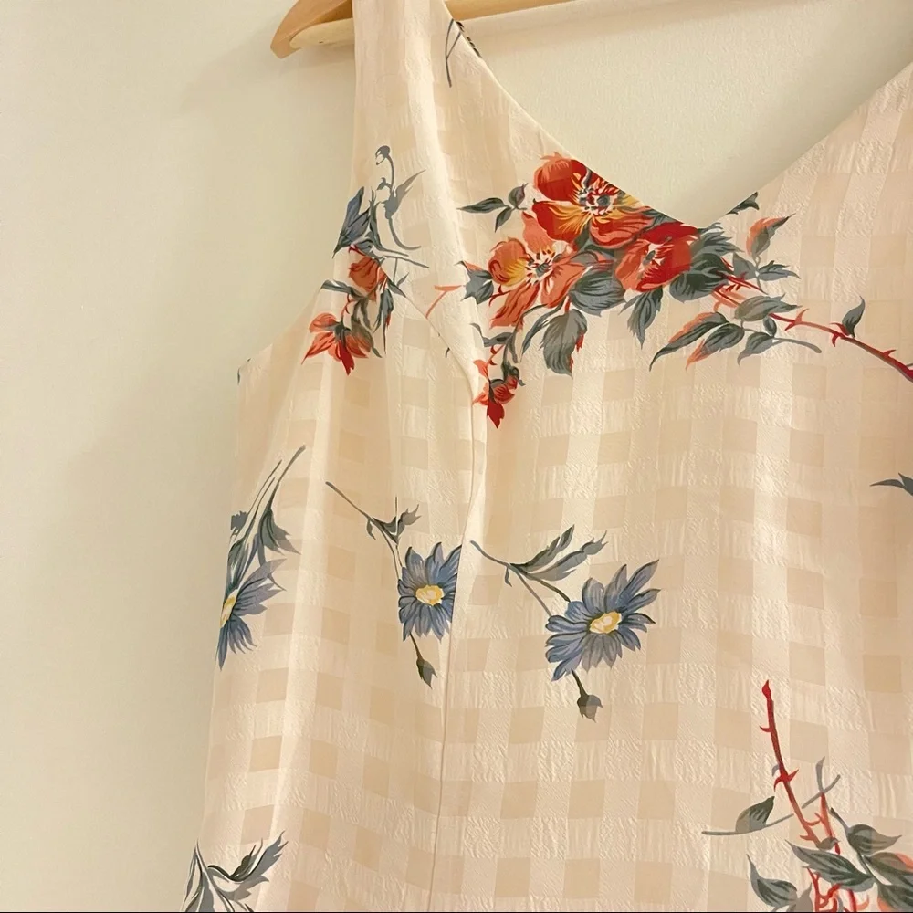 Vintage floral checkered dress - Picture 2 of 5